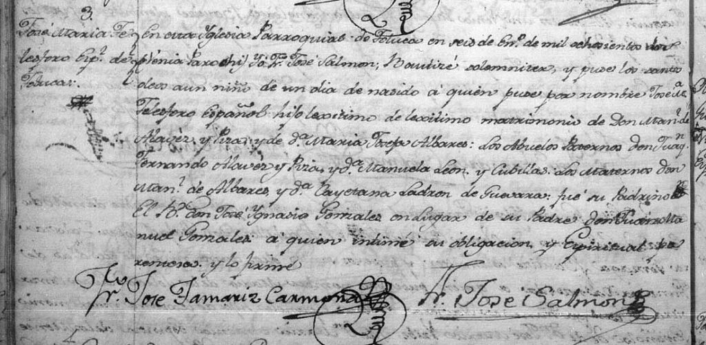 Colonel Alaves baptism record.
